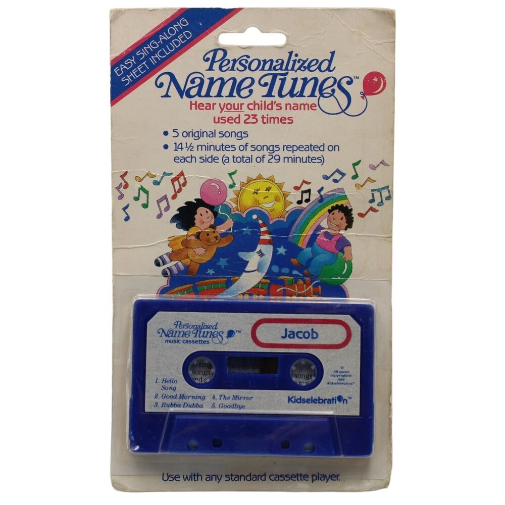 Jacob Personalized Name Tunes Music Cassette Kidselebration